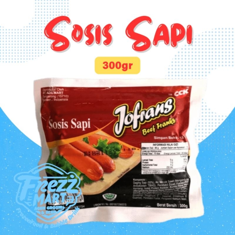 

Jofrans Sosis Sapi isi 10 300gr Beef Franks Sausage.