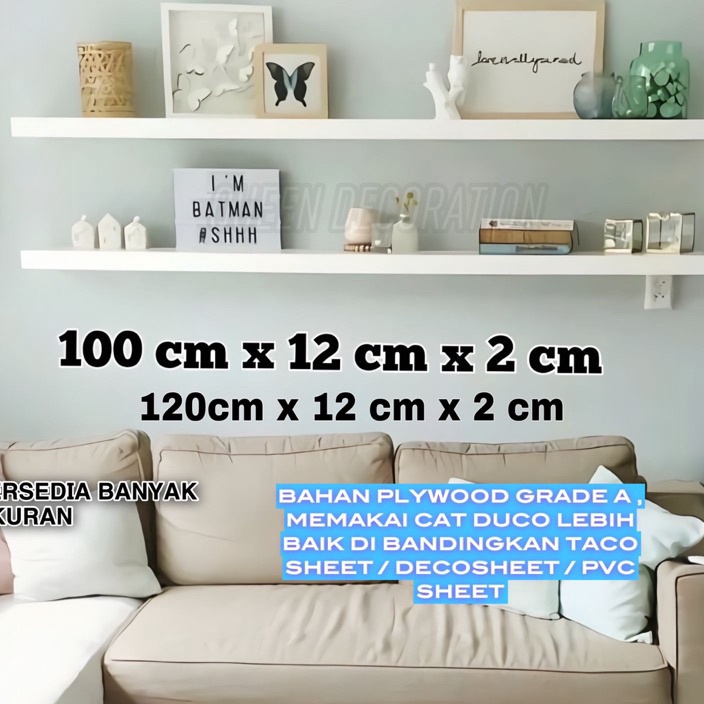Rak Ambalan Dinding Minimalis Hiasan Papan Hambalan Kayu Laci Melayang Dinding Ukuran 6cm 8cm 1cm 12