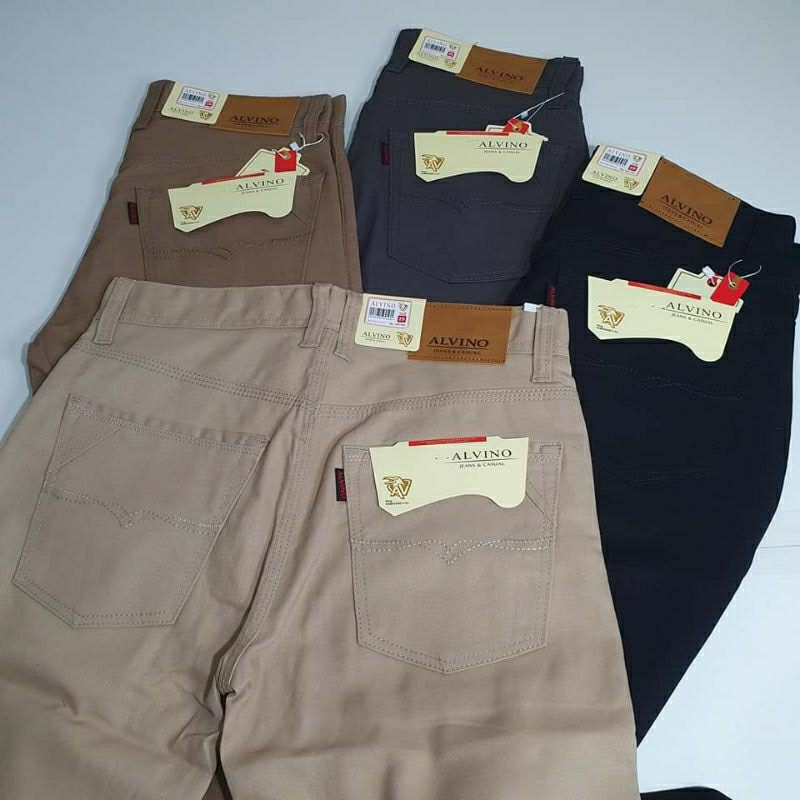 ALVINO - Celana ALVINO Kanvas Original Panjang Pria Model Standar reguler