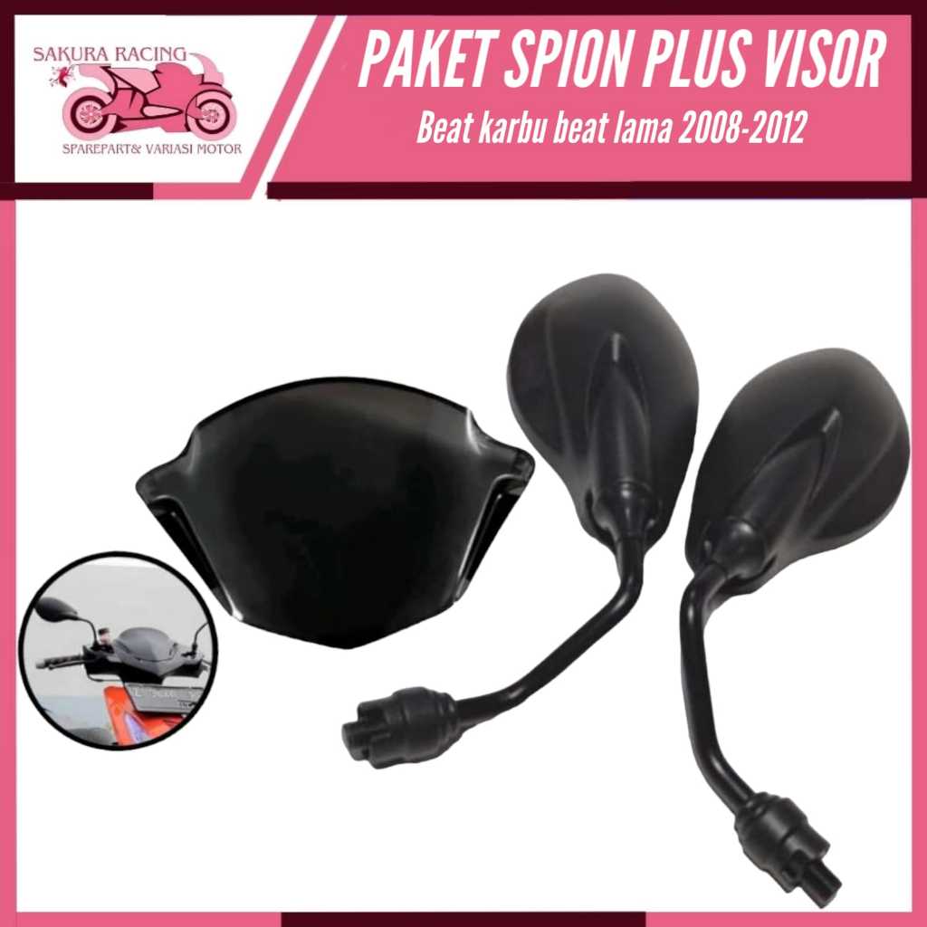Spion motor model Thailand 125z Honda plus VISOR Beat karbu lama tahun 2008 - 2012 beat carbu old be