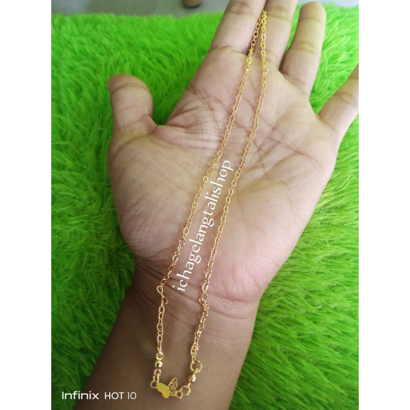 Kalung rantai kombinasi kupu 0, 2 gram Semar nusantara