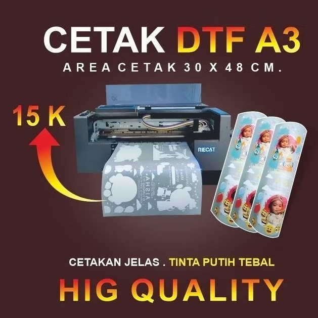 cetak dtf Ukuran A3 / cetak sablon dtf/ sablon dtf