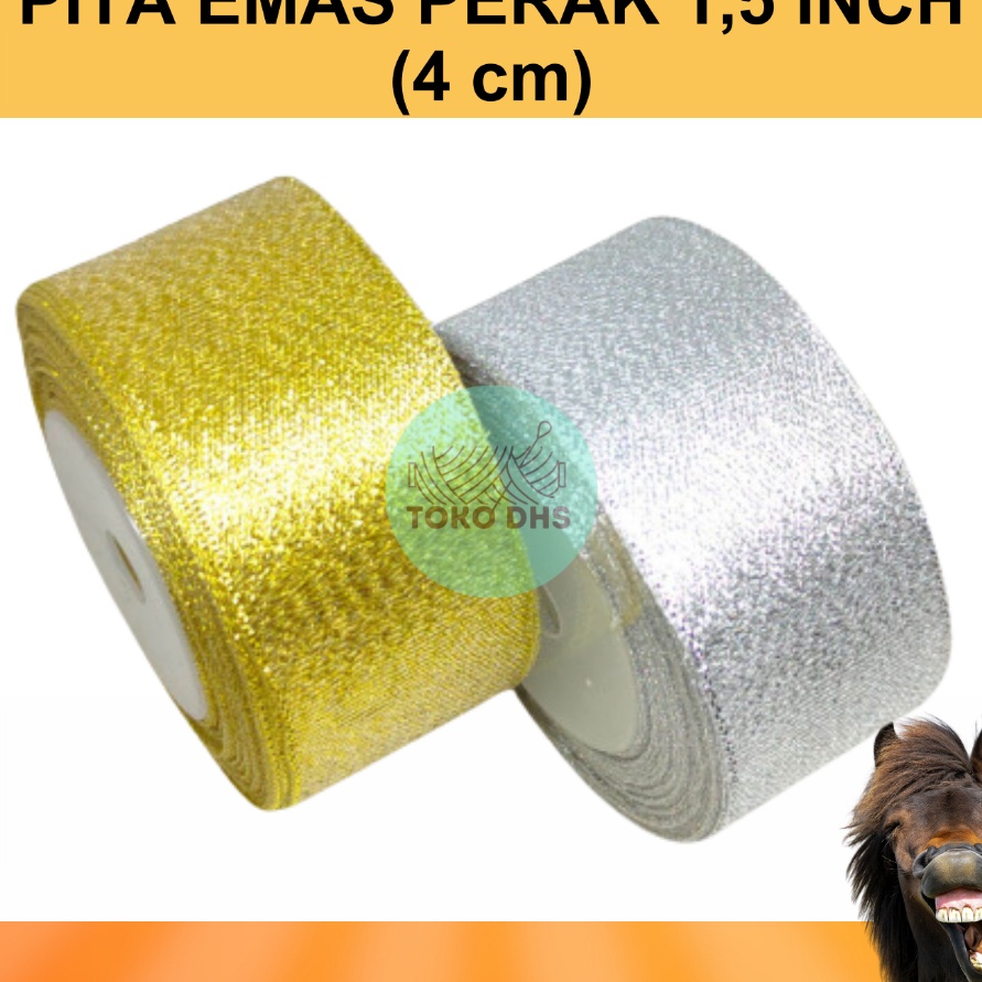 

LARISSS ABIEZZZ Pita Emas Perak 15 Inch 4 Cm Pita Glitter