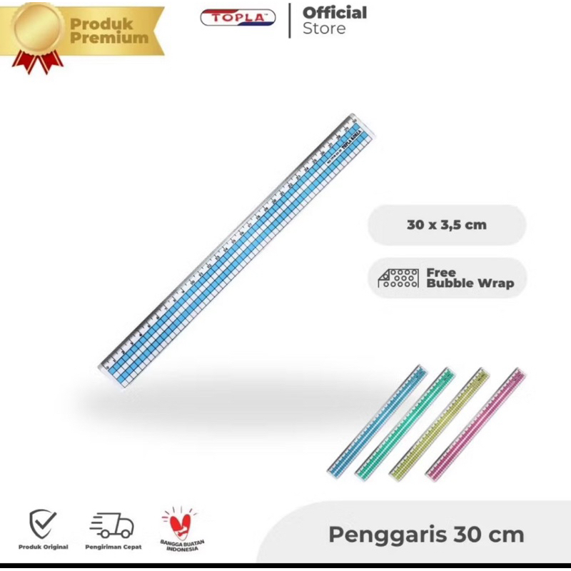 

TOPLA Penggaris / Garisan Topla Motif Korea 30 Cm