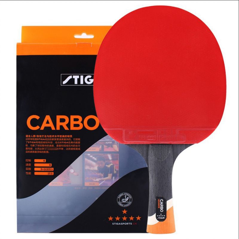 Bet Tenis Meja STIGA profesional carbon 6 stars table tennis racket offensive rackets sport