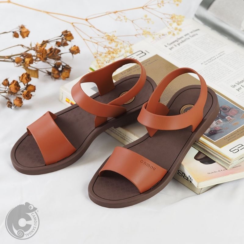 Neti Pumpkin Sandal Wanita Dari bahan perpaduan karet dan plastik