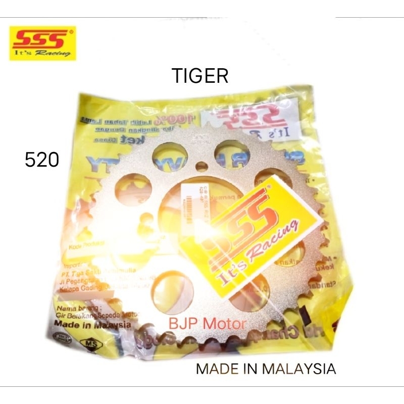 Gir Belakang SSS 520 Tiger - Pilihan Ukuran Gir, Tebal, Langsung Pnp