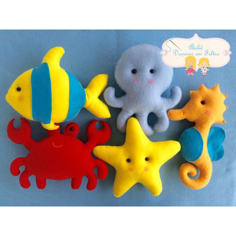 aplikasi kerajinan anak sekolah boneka flanel hewan laut