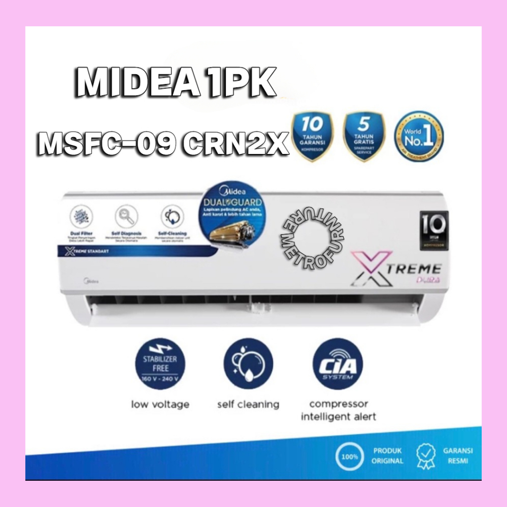 AC MIDEA 1 PK AC MIDEA MSFC-09 CRN2X FREE ONGKIR SERANG KOTA