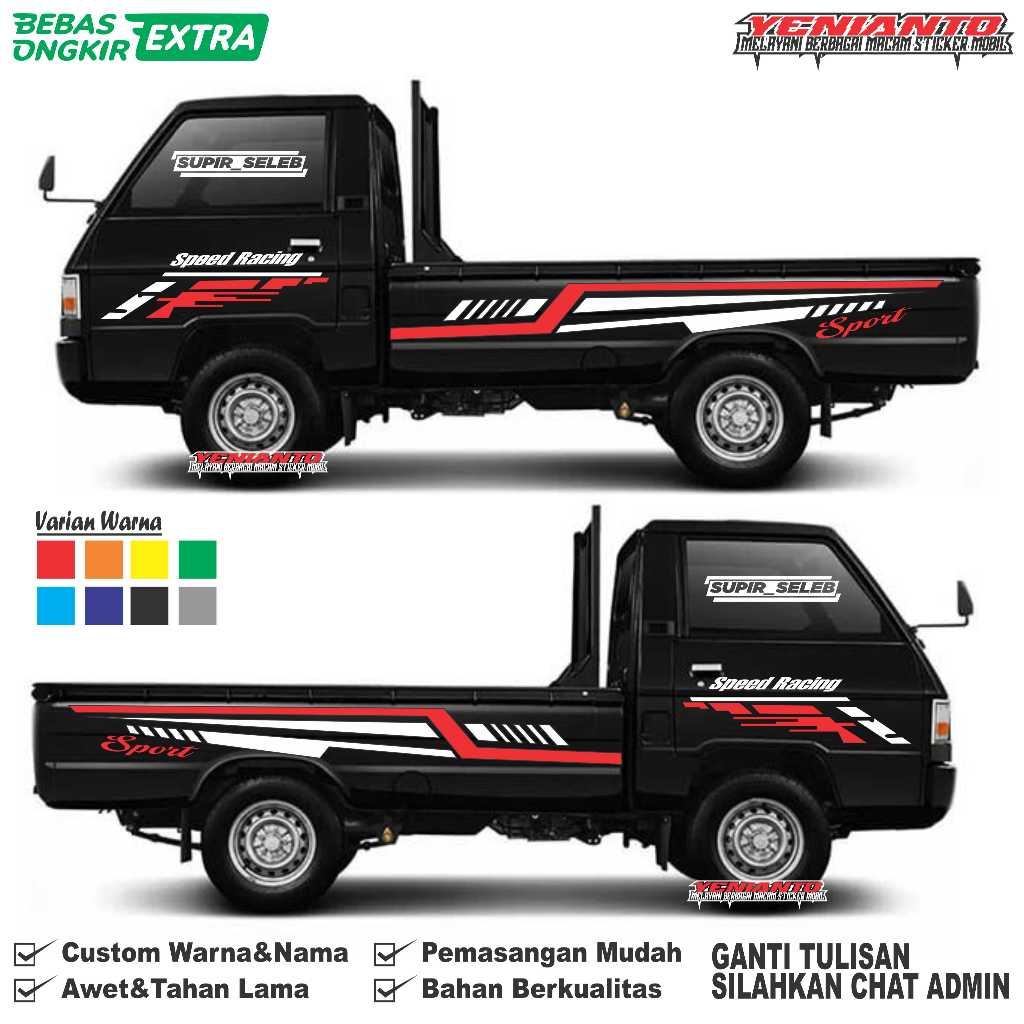 Stiker sticker mobil pickup L300 stiker mobil pickup universal sticker mobil pickup L300 t120ss carr