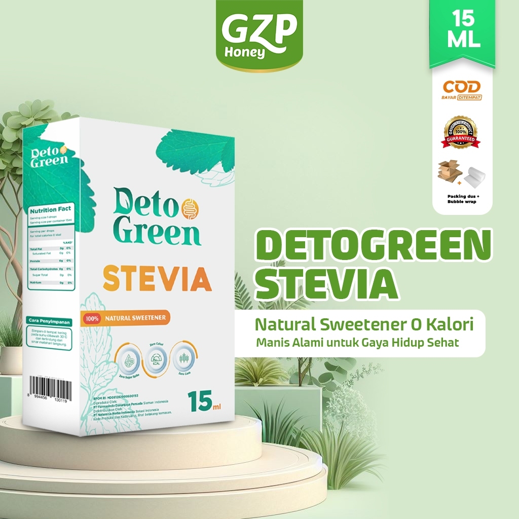 

DETOGREEN Stevia Natural Sweetener Gula Tetes Stevia Tetes Stevia Cair Sehat Alami Nol Kalori 15ml