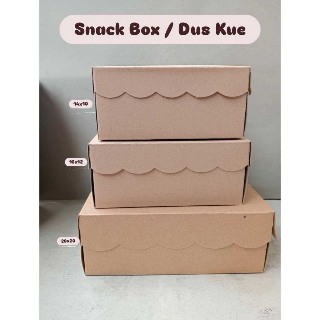 5 Pcs Snack Box Kraft / Dus Kue Besar Sedang Kecil / Dus Snack Kue Jajanan Murah