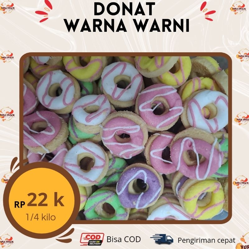 

Kue Kering Donat Mini Warna Warni Pelangi Kemasan 250gr 500gr