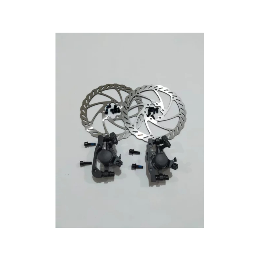 Rem cakram mekanik Cstar disc brake sepeda 1 set kampas bulat 6 bolt