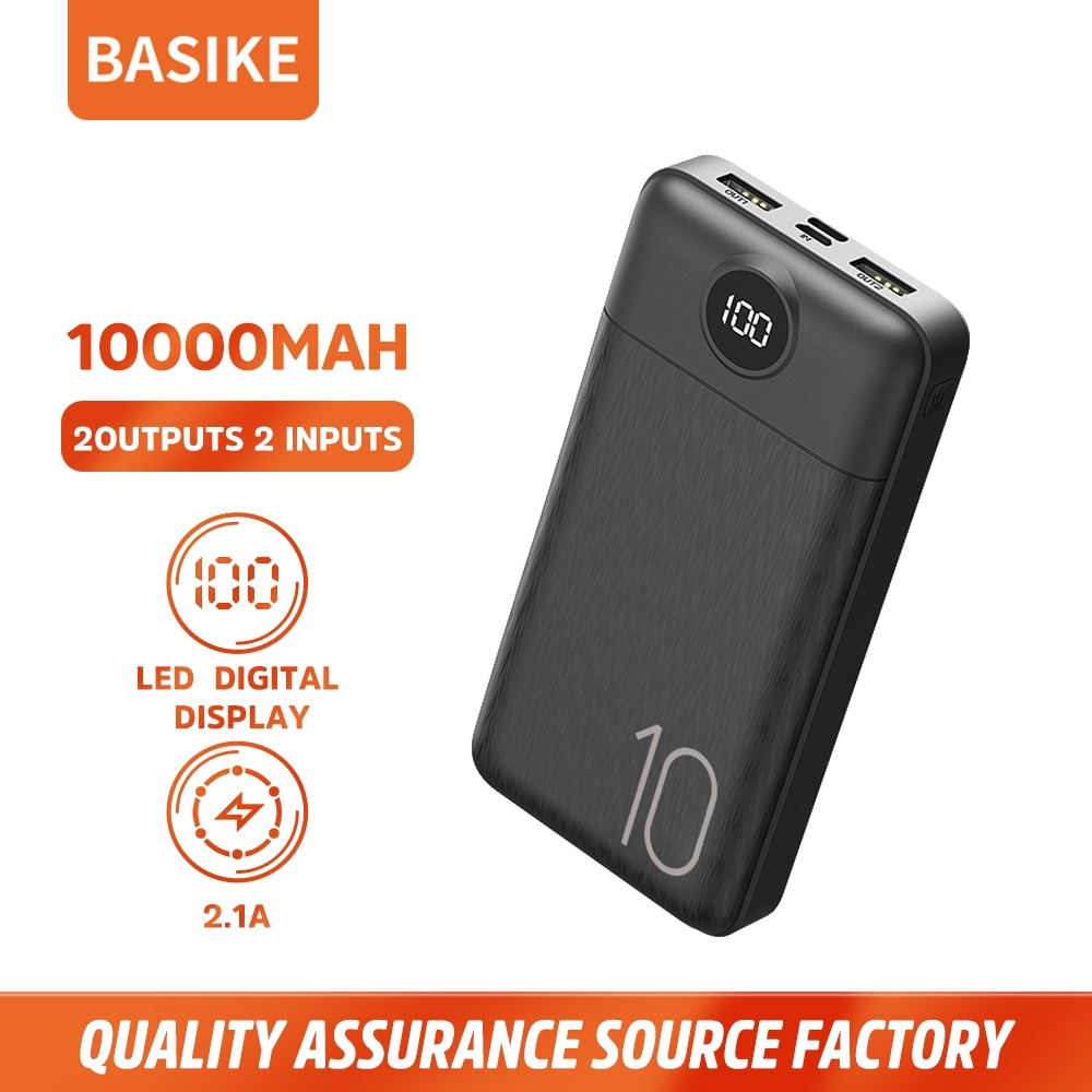 BASIKE Powerbank Fast Charging 10000 mAh Real Capacity Type C Micro USB Garansi 1 Tahun