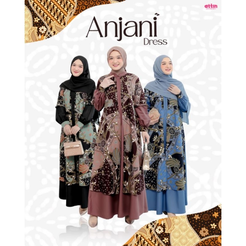 Anjani Dress Batik Gamis Etnik Wanita by Attin