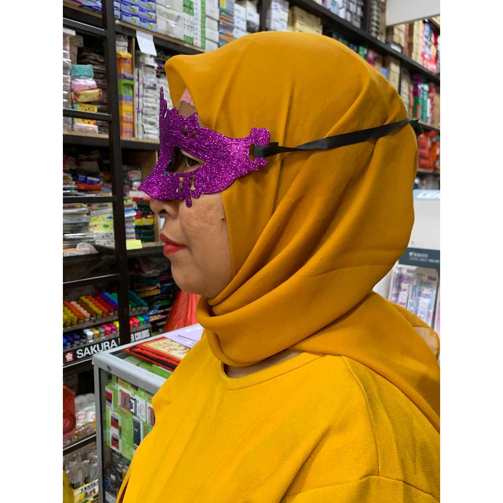 

topeng plastik full glitter sudah ada tali import china indihe satuan warna random