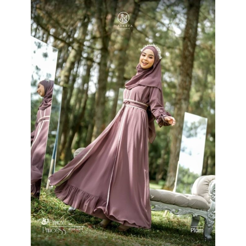 GAMIS LEBARAN - NARARYA - PRINCE PRINCESS ORI - MOM SET PASHMINA