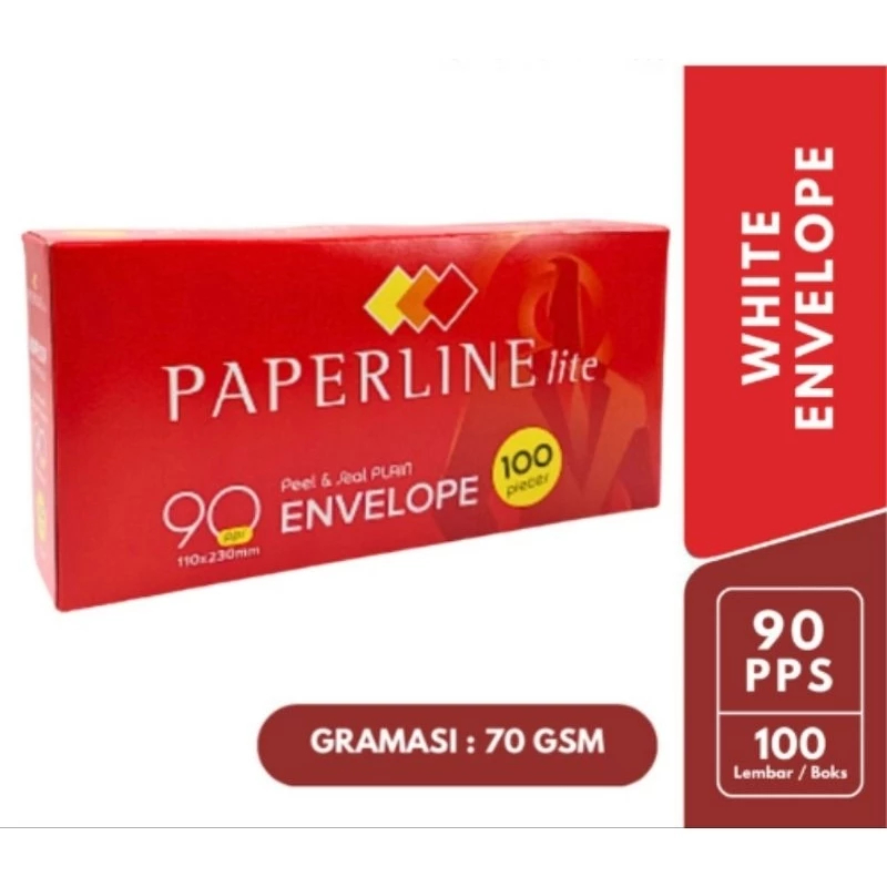 

PAPERLINE LITE Amplop 90 PPS Uk. 110x230 mm 1 Pack (100 Lembar) / 50 Lembar / 25 Lembar / 10 Lembar