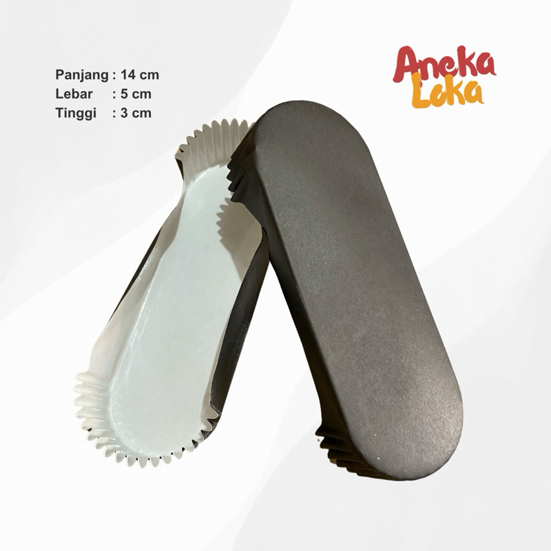 Cup Roti Laminasi Oval Hitam Polos 200pcs