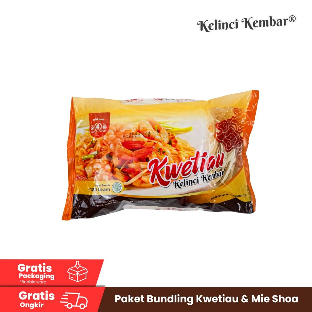 

Kwetiau / Mie Lebar / Kuetiau Kelinci Kembar 180gr