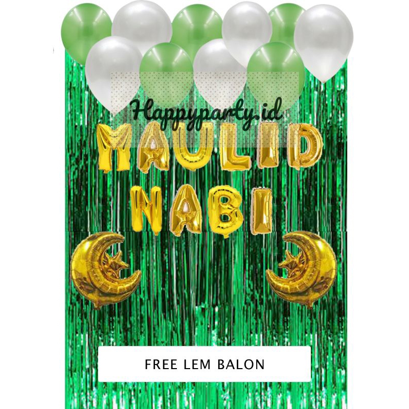 PAKET DEKORASI MAULID NABI 2X2 METER FREE LEM