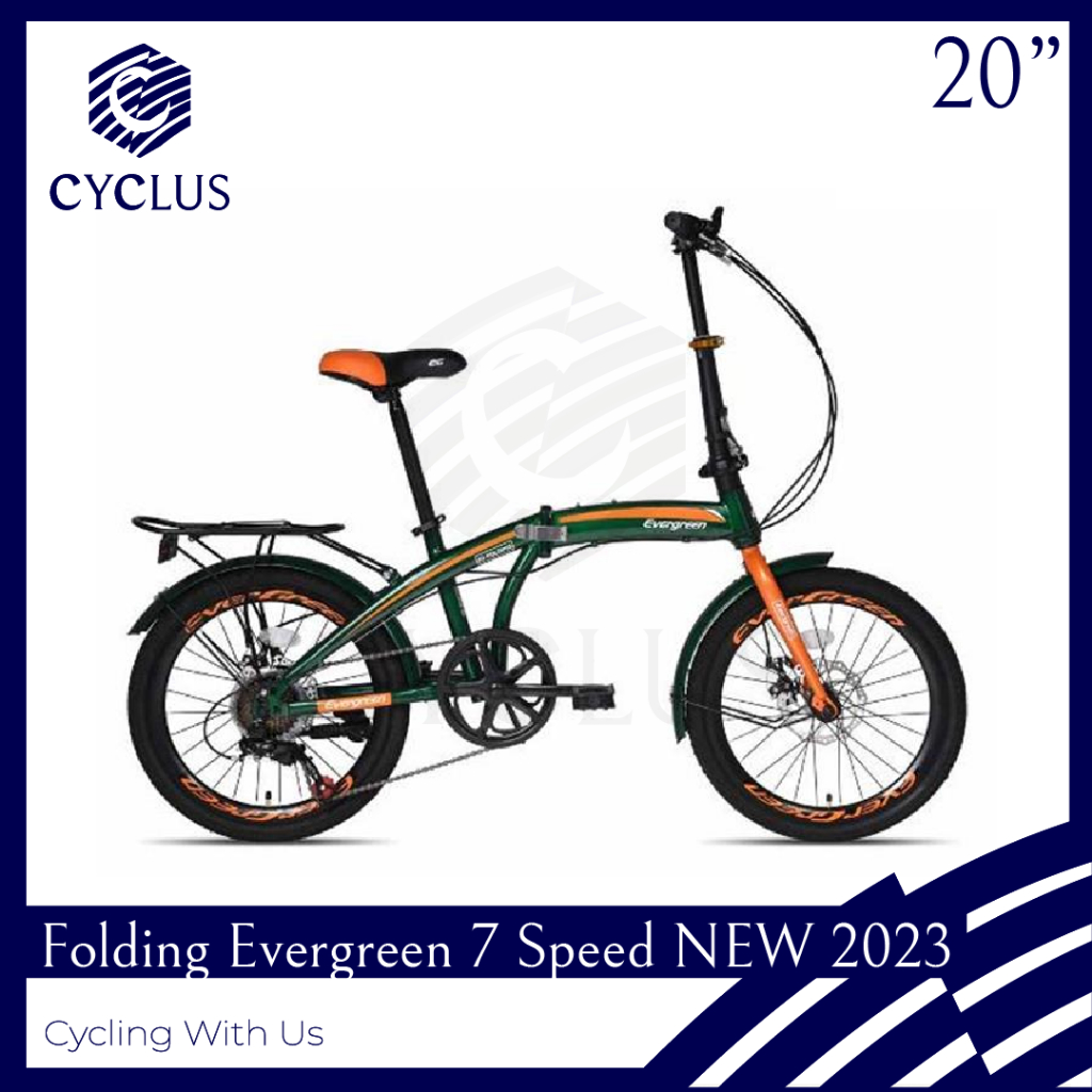 INSTAN - Sepeda Lipat Evergreen Folding 20 Inch 7 Speed Anak Dewasa Sepeda Lipat Evergreen Murah Kua