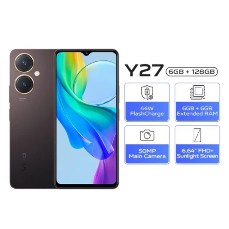 VIVO Y27 4G RAM 6/128GB - GARANSI RESMI VIVO (6+128 5G)