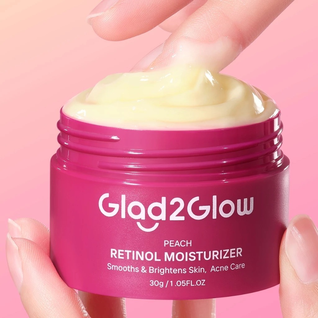 GLAD2GLOW - PEACH RETINOL MOISTURIZER ( 30 g ) | MOISTURIZER RETINOL GLAD2GLOW | GLAD2GLOW MOISTURIZ
