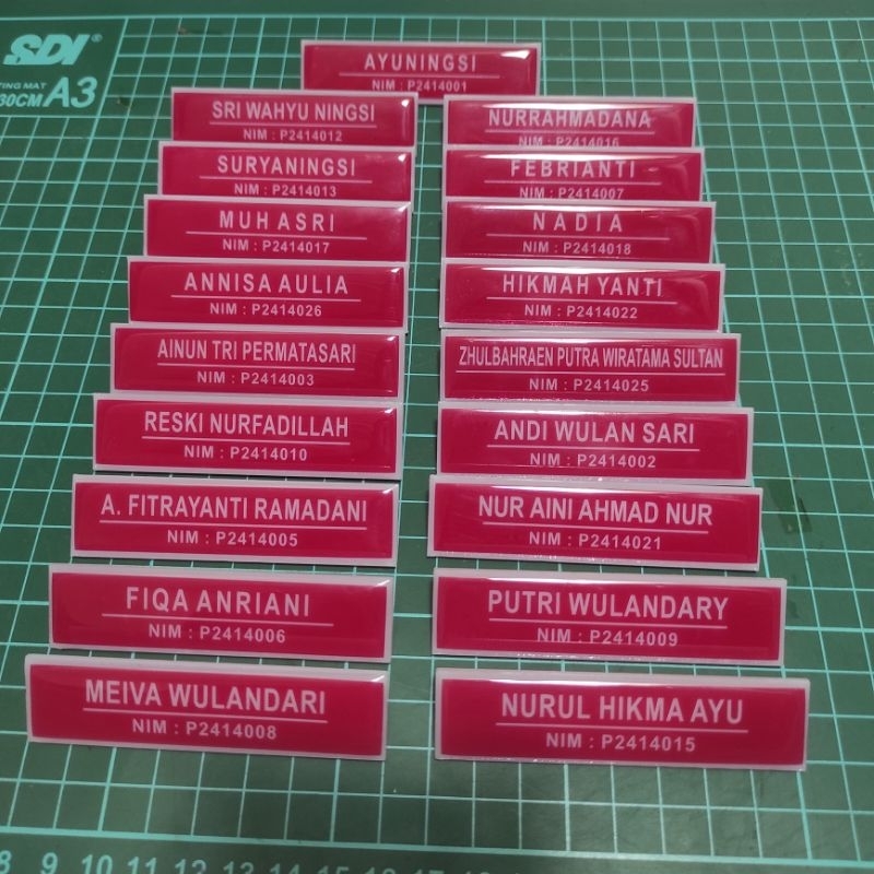 

Papan nama dada akrilik peniti custom
