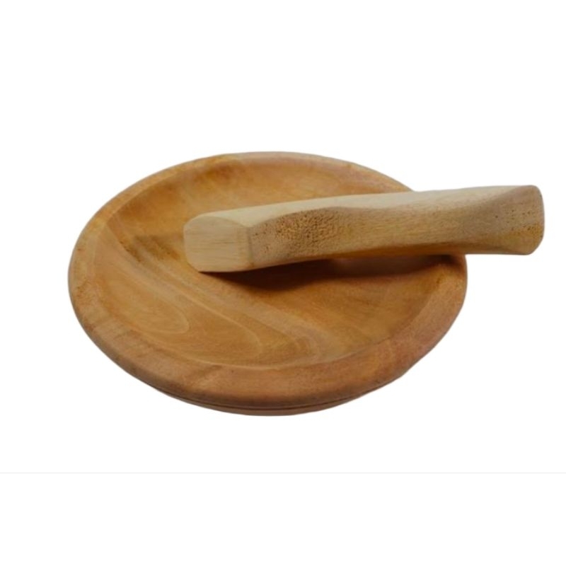 cobek kayu, satu set cobek + ulekan kayu, ulekan kayu Kitchenware