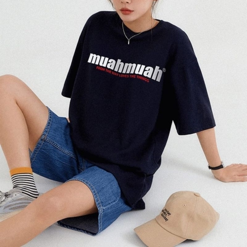 T shirt muah muah kaos santai