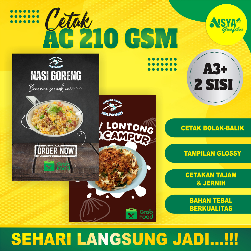 

CETAK A3+ ART CARTON 210 2 muka | PRINT | famlet art carton 210 gsm | cetak poster | cover | buku