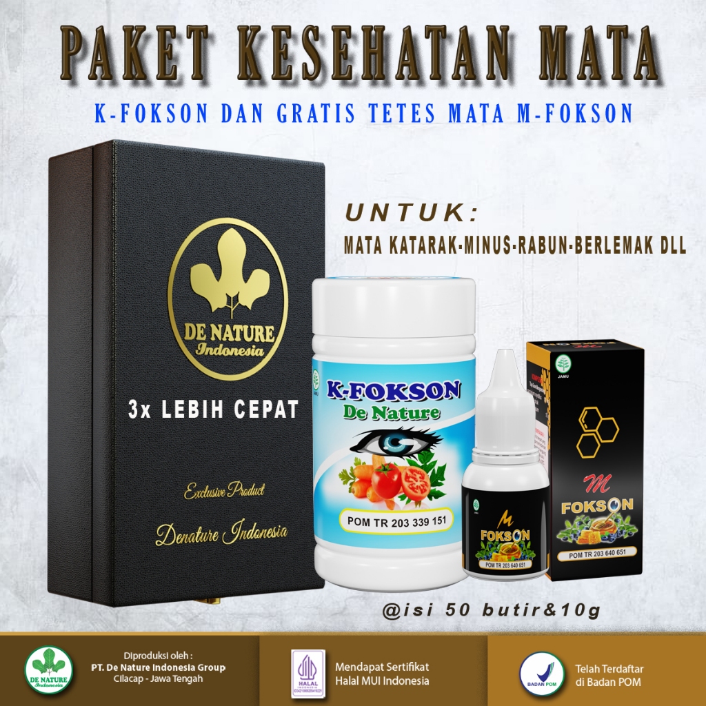 Kapsul dan Tetes Herbal untuk Katarak Minus Silinder Rabun Jauh Dekat - K-Fokson M-Fokson