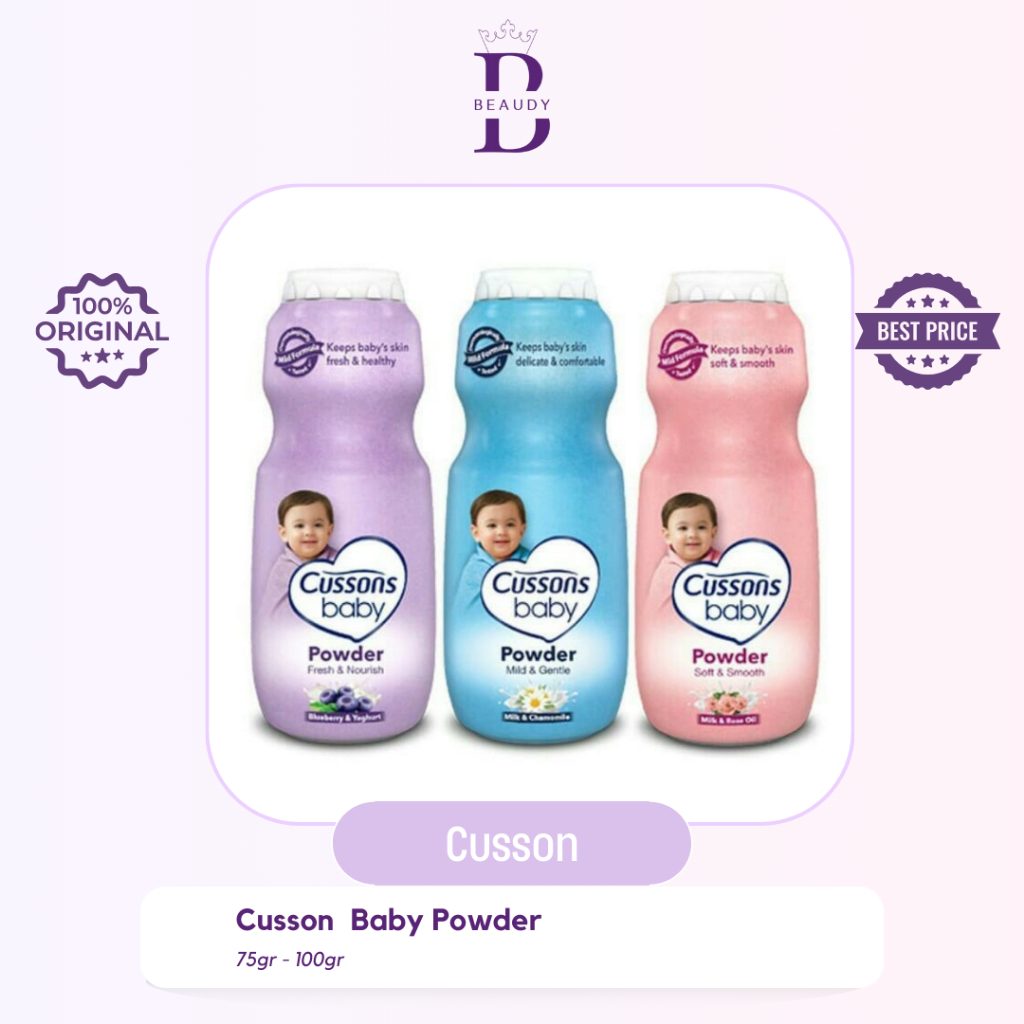 Cusson Baby Powder 75gr - 100gr | Wangi Menenangkan & Tidak Mengiritasi Kulit Bayi | All Variant