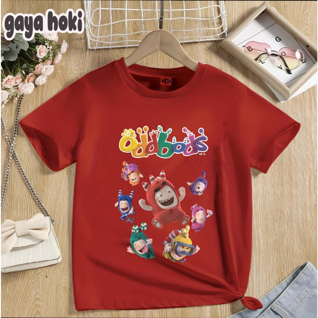 Baju Kaos Anak Kartun Animasi Oddbods Bahan Premium Unisex