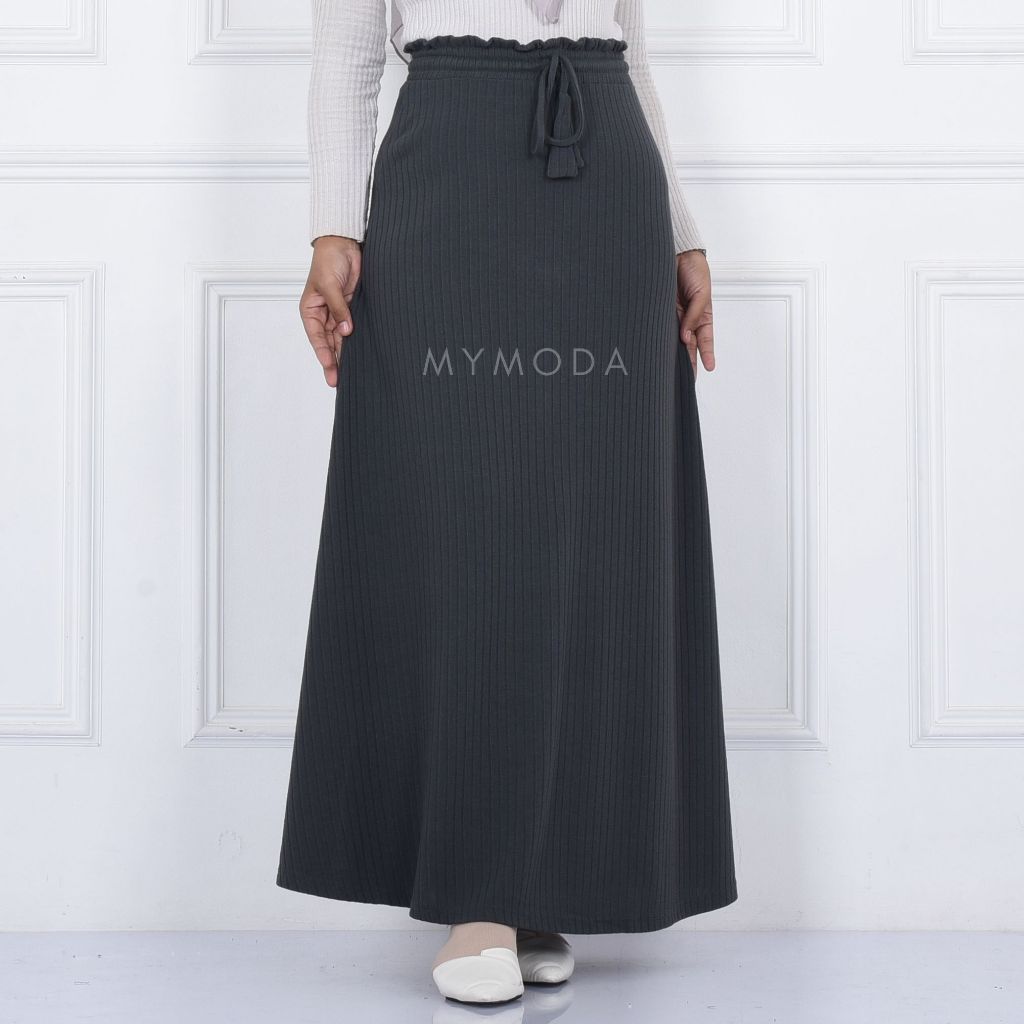 MYMODA - Knit Skirt - Rok Knit Wanita - Rok Kaos Muslim Panjang Kekinian - 505