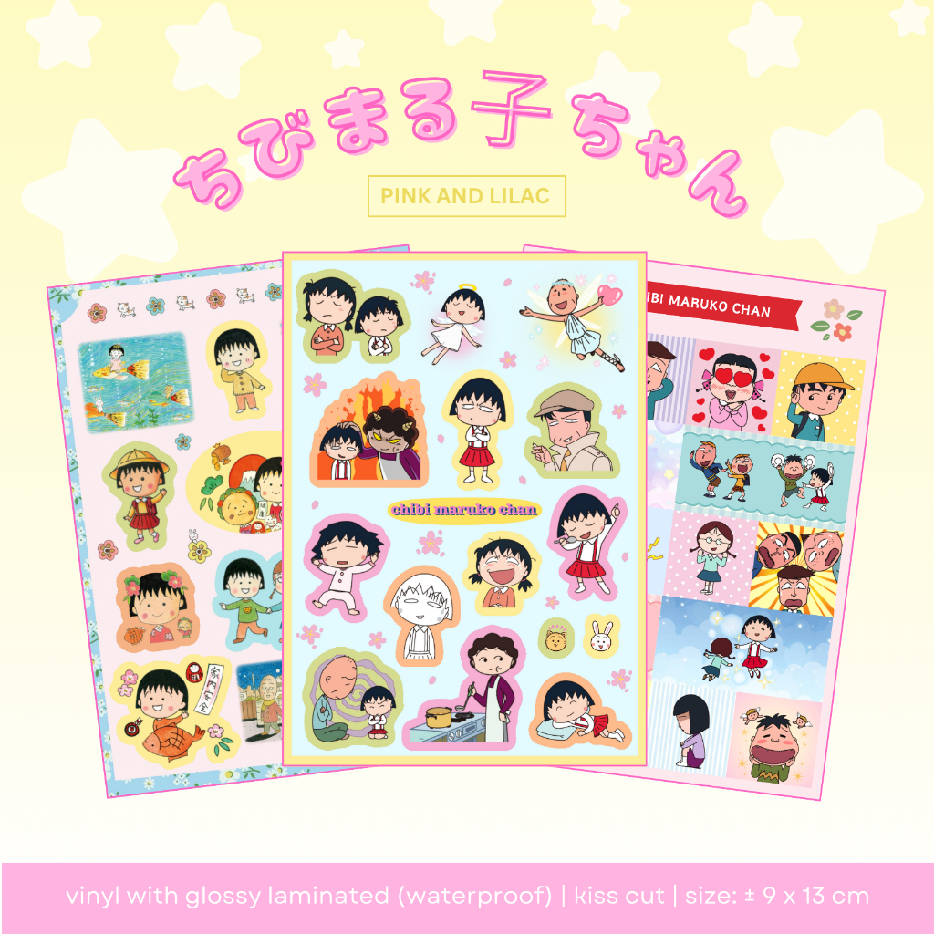 

Sticker Sheet Chibi Maruko Chan | Deco Sticker Japan Waterproof