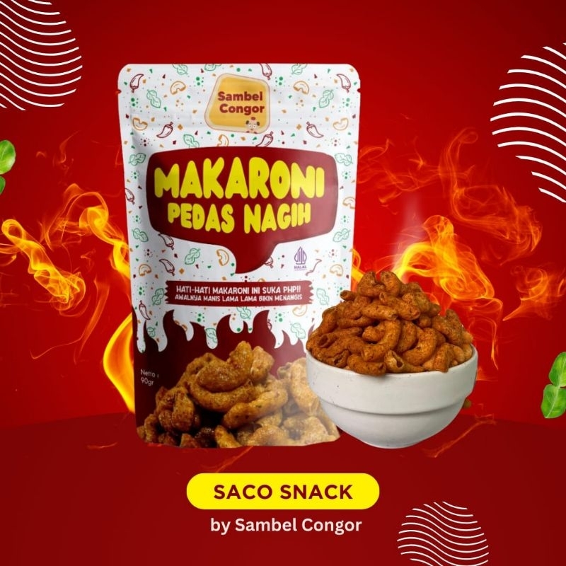 

Makaroni Pedas Nagih by Sambel Congor SACO Snack cemilan jajanan viral