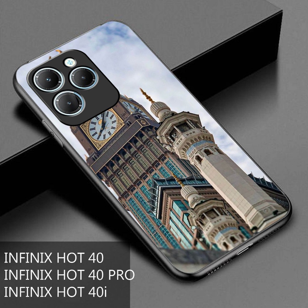 Case Glossy , Case Infinix Hot 40 / 40i / 40 Pro  , Motif Mekkah - Silikon - Case Glossy - Casing - 