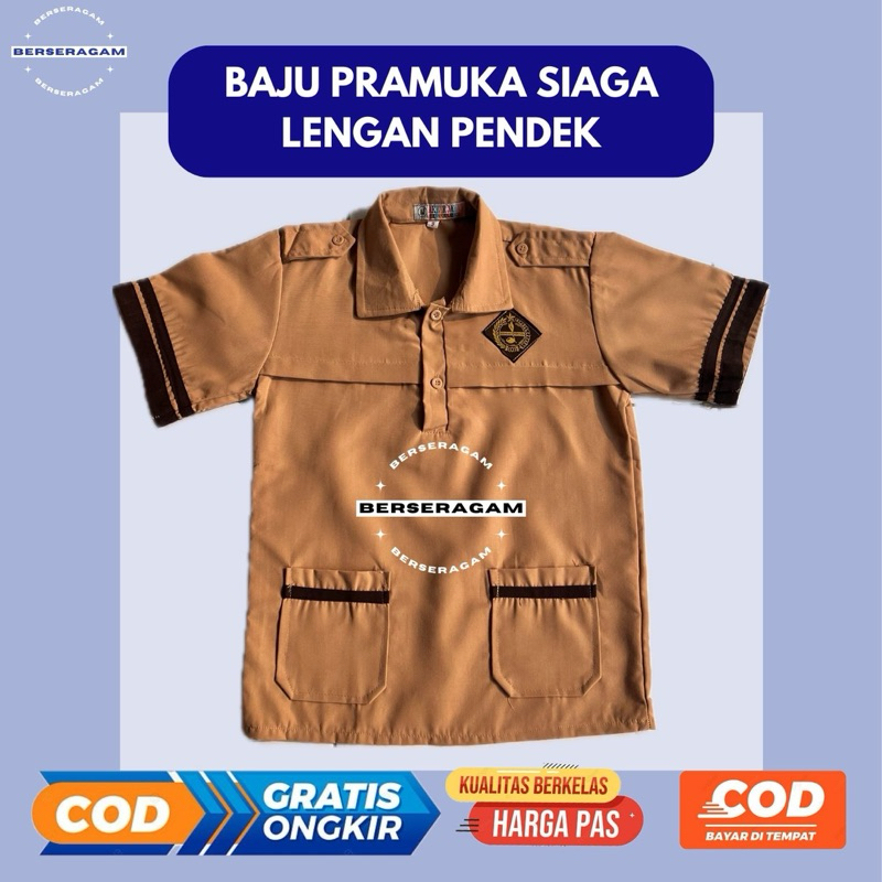 Baju PRAMUKA SIAGA SD Lengan PENDEK Baju pramuka siaga cowo cewe pramuka siaga laki-laki perempuan