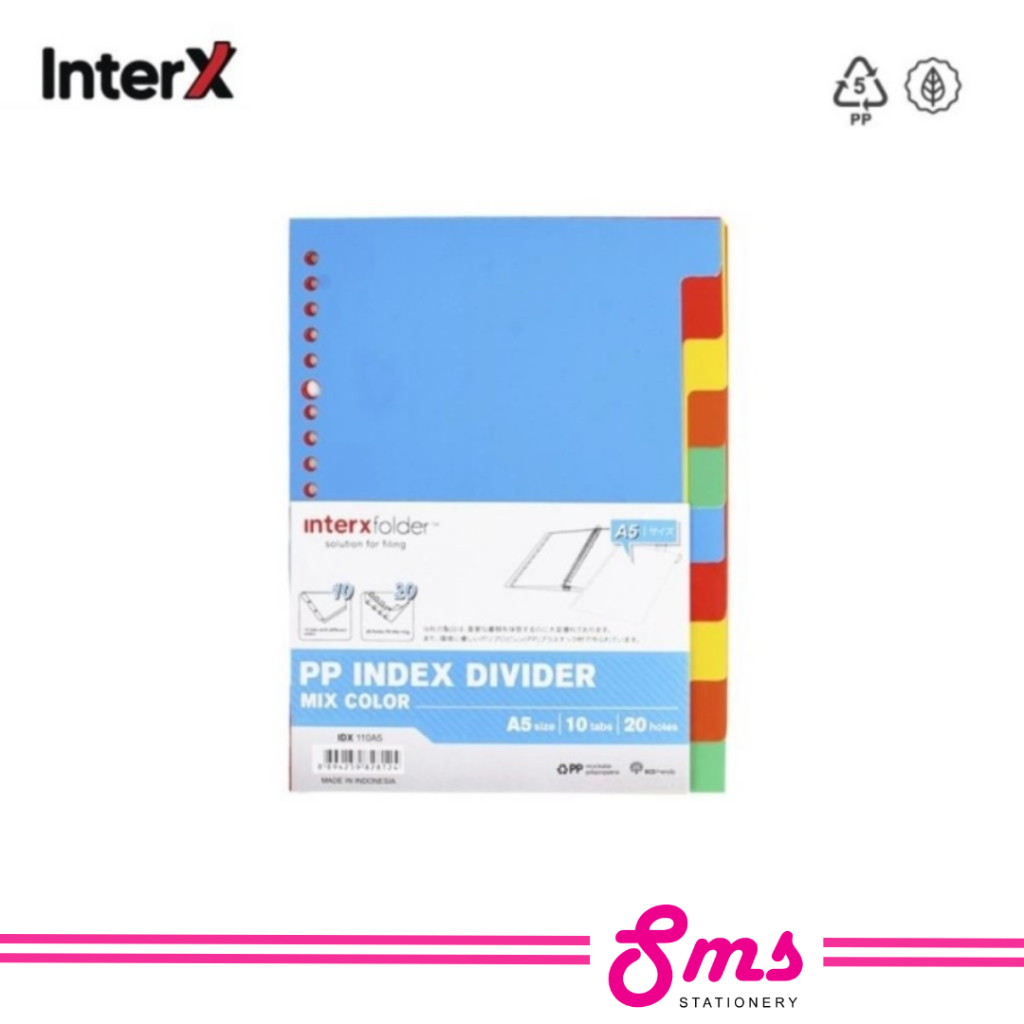 

Interxfolder Pembatas Kertas Binder / Index Divider A5 10 Tab