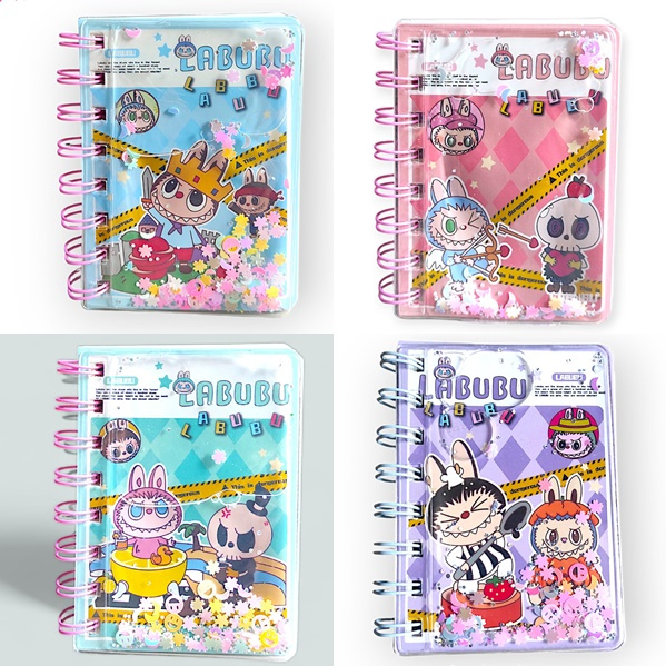 

NOTEBOOK BINDER A7 AIR GLITTER LABUBU | POCKET MEMO | MINI BINDER LABUBU | RABUBU | LABUBU | BUKU AIR | MINI NOTES | BUKU A7 vincesss