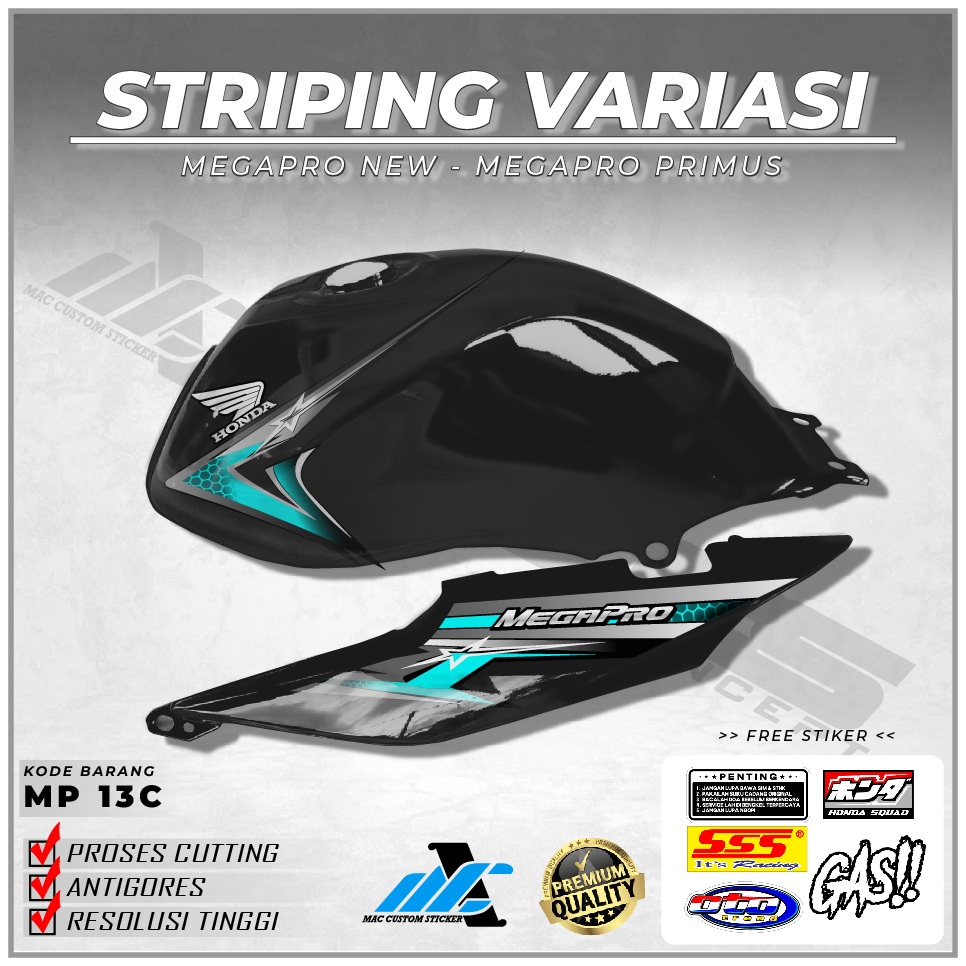 STRIPING VARIASI MEGAPRO - STRIPING MEGAPRO NEW/PRIMUS - KODE MP 13