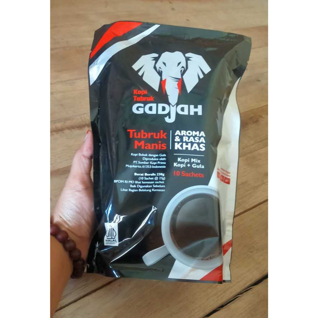 

KOPI GAJAH TUBRUK MIX KOPI + GULA ISI (10 sachets @ 23gr dalam satu kemasan pouch)