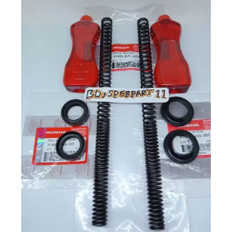 Paket 4item Per shock KZL+oli shock+sil shock +sil abu Honda Beat fi/Scoopy fi/Spacy fi/original