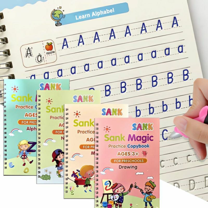 

Sank Magic Book Buku Ajaib Belajar Menulis Anak 1 Set 4 Buku + Pulpen