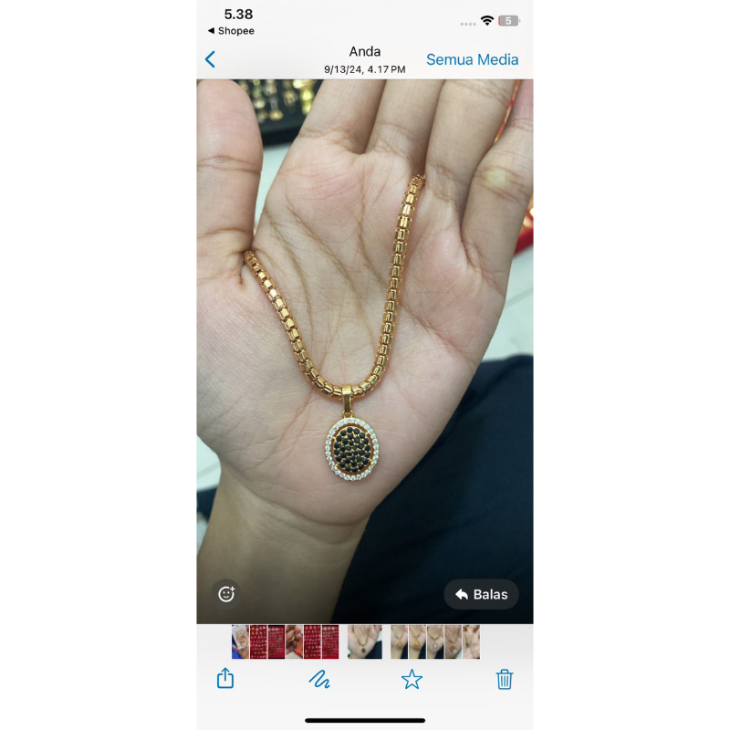 KALUNG MILANO KACA TABUNG SET LIONTIN