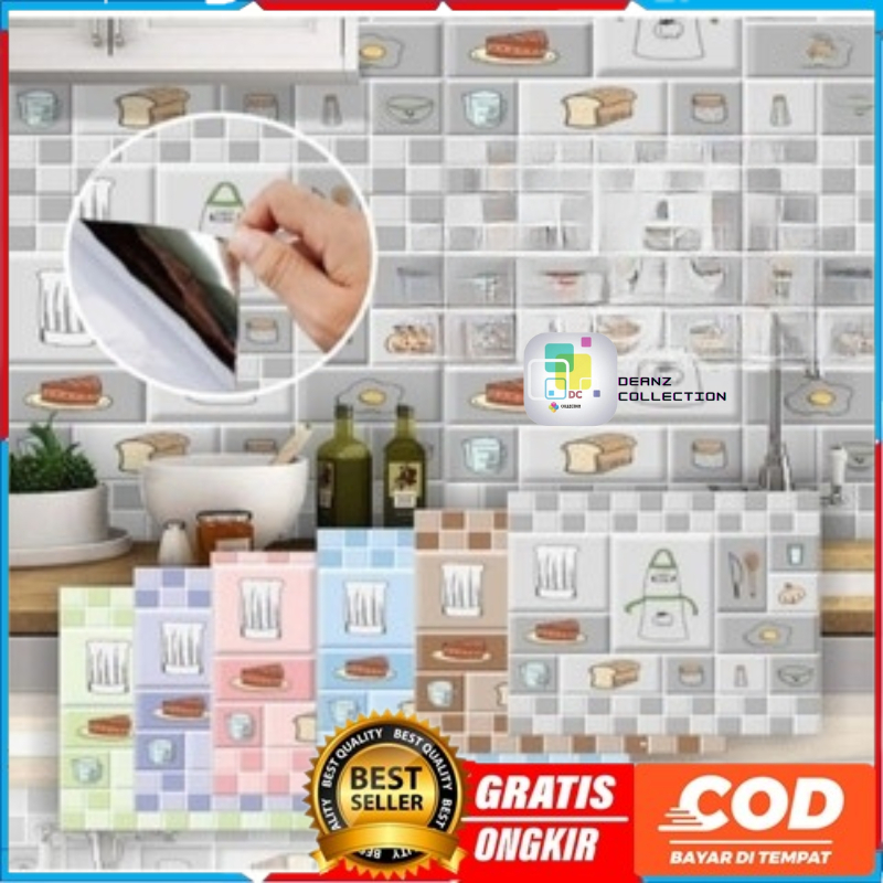 WALLPAPER Kitchen Anti Api Air & Minyak Wallpaper Dapur Kitchen Set Kamar Mandi Wallpaper Premium Da