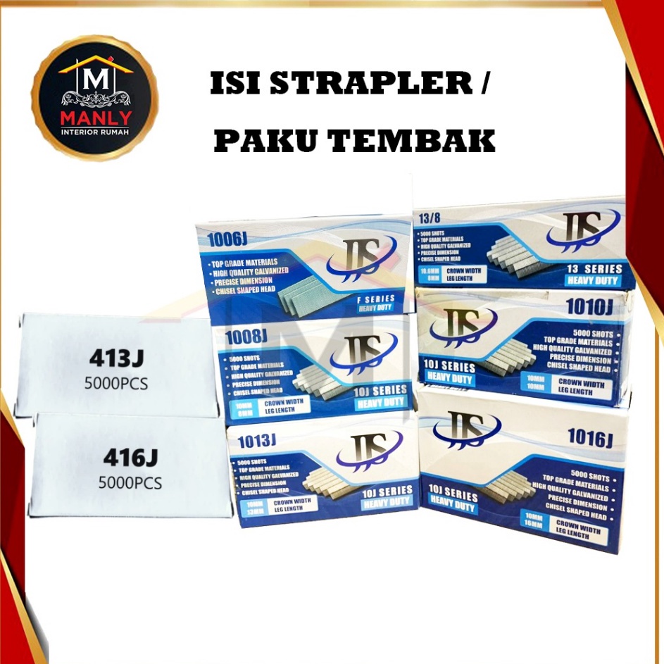 

Air Stapler 416 J 413J Paku U isi 5 pcs Refill isi Staples 416 J 413J